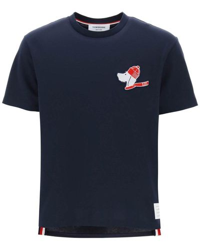 Thom Browne Hector Patch T-Shirt With - Blue