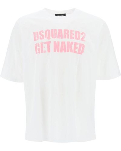 DSquared² Skater Fit Printed T Shirt - Pink
