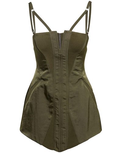 Dion Lee Sleeveless Minidress With Contouring Panel Construction - Green