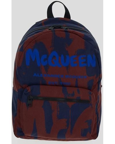 Alexander McQueen Graffiti Metropolitan Backpack - Blue