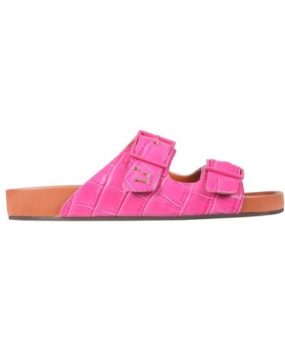 L'Autre Chose Sandals With Coconut Print Leather - Pink