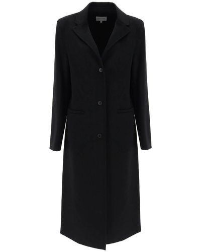 Loulou Studio Mill Long Coat In Wool And Cashmere - Black