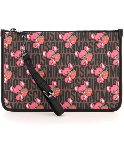 Moschino Illustreated Animals Pouch - Red