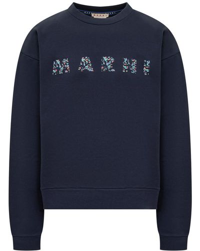 Marni Sweatshirt With Logo - Blue