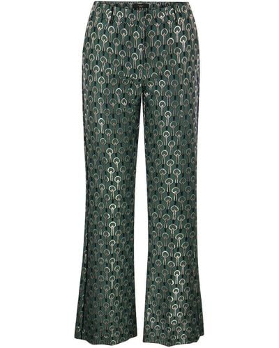 Weekend by Maxmara Girino - Flared Trousers In Jacquard Fabric - Green
