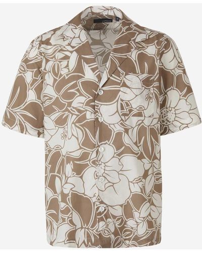 Lardini Floral Motif Shirt - Natural