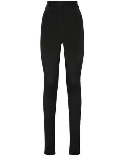 Dolce & Gabbana Skinny High-waisted Trousers - Black