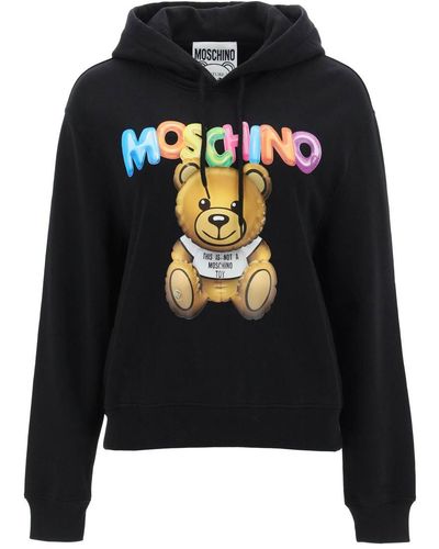 Moschino 'teddy Bear' Printed Hoodie - Black