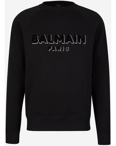 Balmain Print Crewneck Sweatshirt - Black
