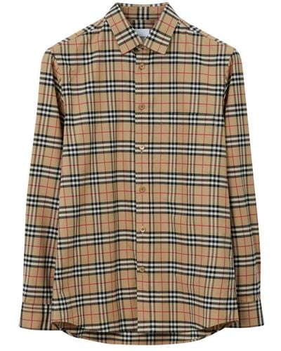 Burberry Check Motif Cotton Shirt - Multicolour