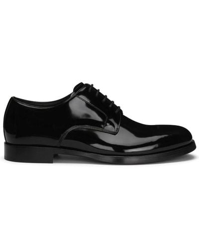 Dolce & Gabbana Patent-finish Derby Shoes - Black