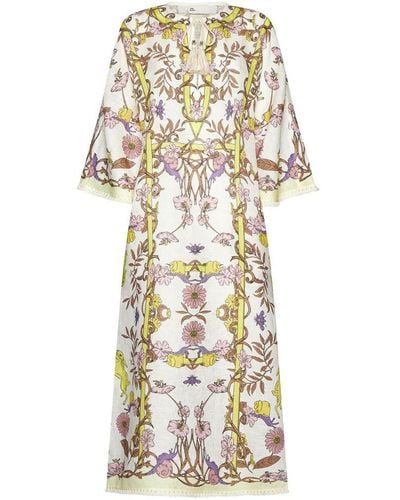 Tory Burch Caftan With Print - White