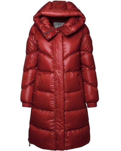 Woolrich Long Nylon Puffer Jacket - Red
