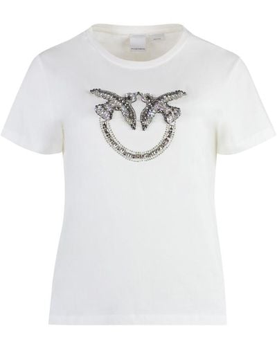 Pinko Quentin Decorative Inserts Crew-neck T-shirt - White