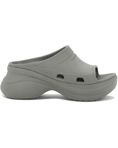 Balenciaga "Pool Crocs" Slides - Gray