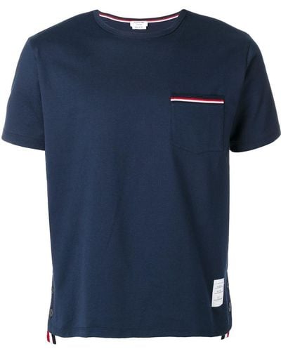 Thom Browne Side Buttons T-shirt - Blue