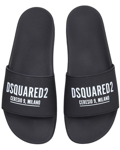 DSquared² Rubber Slide Sandals - Black