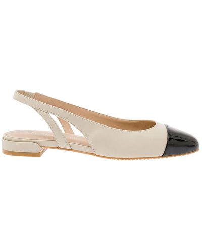 Stuart Weitzman Slingback With Contrasting Toe - Natural