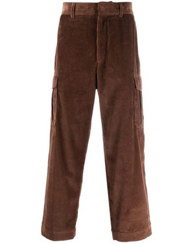 KENZO Cotton Corduroy Cropped Pants - Brown