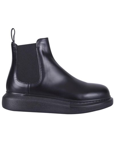 Alexander McQueen Chelsea Leather Ankle Boots - Blue