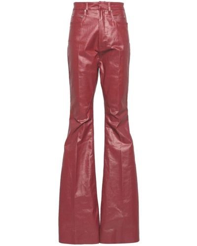 Rick Owens Denim Bootcut Trousers - Red