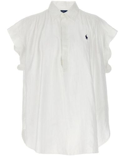 Ralph Lauren Logo Embroidery Blouse - White