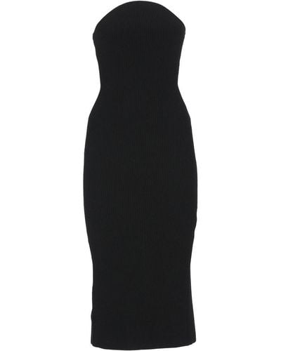 Khaite Rumer Strapless Ribbed-knit Midi Dress - Black
