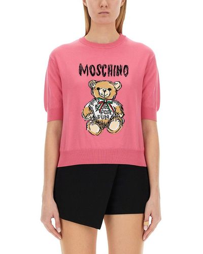 Moschino "drawn Teddy Bear" Jersey - Pink