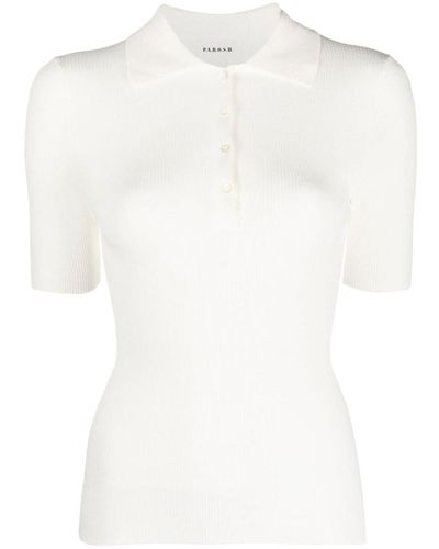 P.A.R.O.S.H. Fine-Ribbed Polo Shirt - White