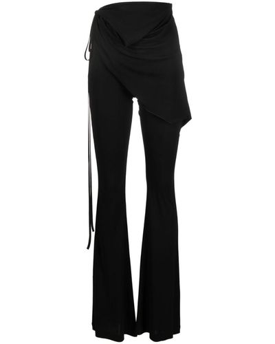 ANDREADAMO Draped Jersey Pants With Stra Clothing - Black