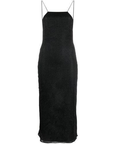 Oséree Lumière Lurex Midi Dress - Black