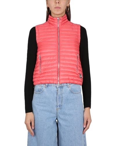 Colmar Down Vest With Logo - Red