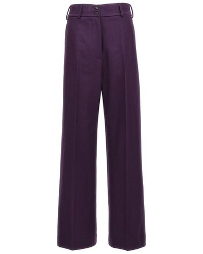 Etro Purple Wool Flared Pants