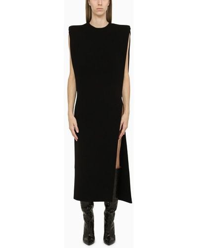 Sportmax Long Black Wool Dress