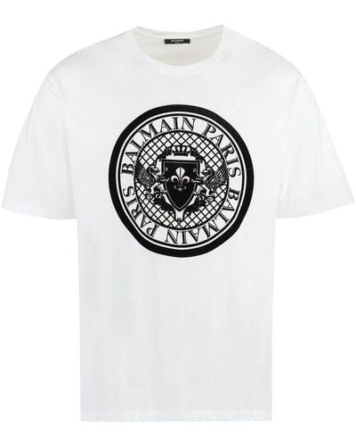 Balmain Cotton Crew-Neck T-Shirt - Gray