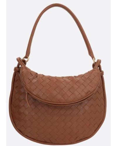 Bottega Veneta "Hobo Gemelli" Medium Shoulder Bag - Brown