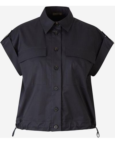 Peserico Pockets Cotton Blouse - Blue