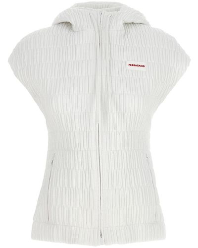 Ferragamo Hooded Vest Gilet - White