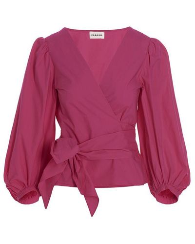 P.A.R.O.S.H. Front Crossover Blouse - Pink