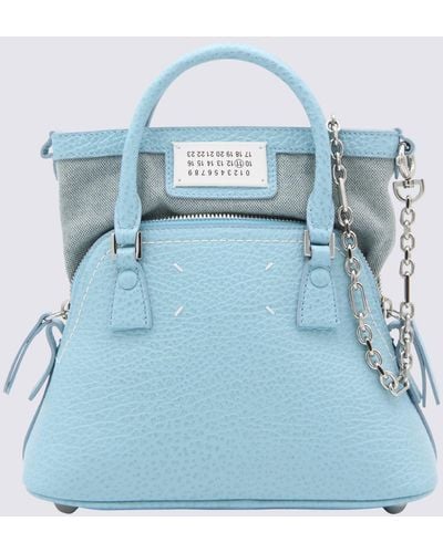 Maison Margiela Aqua Leather 5aqc Classique Mini Shoulder Bag - Blue