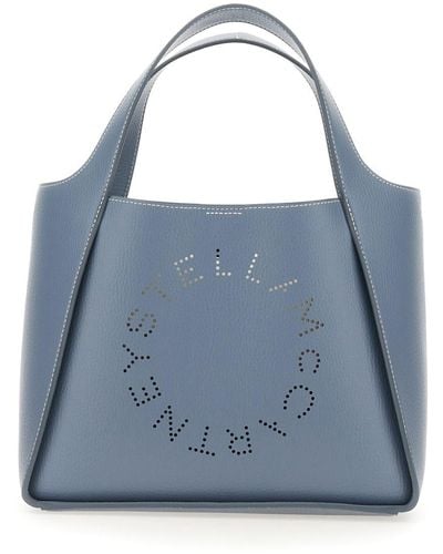 Stella McCartney Logo Perforated Shoulder Bag - Blue