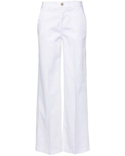 Liu Jo Straight Leg Cotton Trousers - White