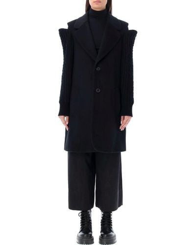 Noir Kei Ninomiya Coat Wool - Black