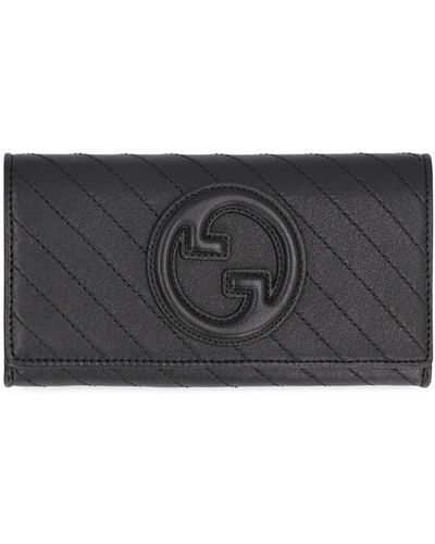 Gucci Blondie Continental Wallet In Leather - Gray