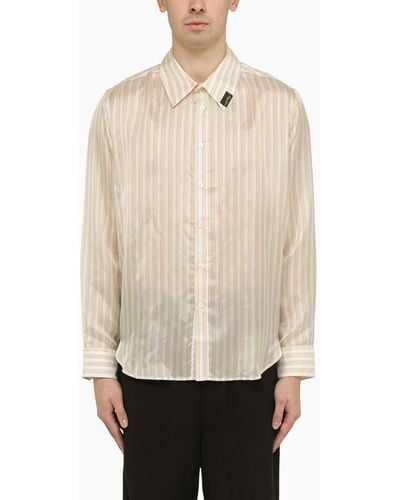 Martine Rose Striped Rayon Shirt - Natural