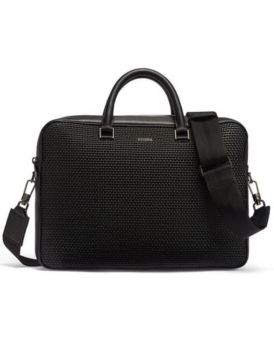 Zegna Luxury Tailoring Edgy Business Bag Bags - Black