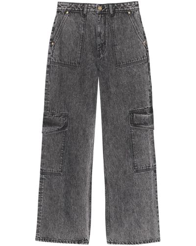 Ganni Mid-rise Wide-leg Jeans - Grey