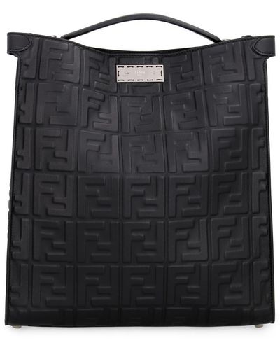 Fendi Peekaboo Leather Bag - Black