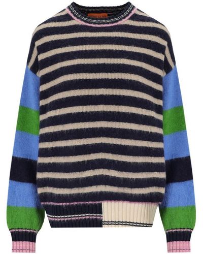Stine Goya Shea Blue Striped Crewneck Sweater