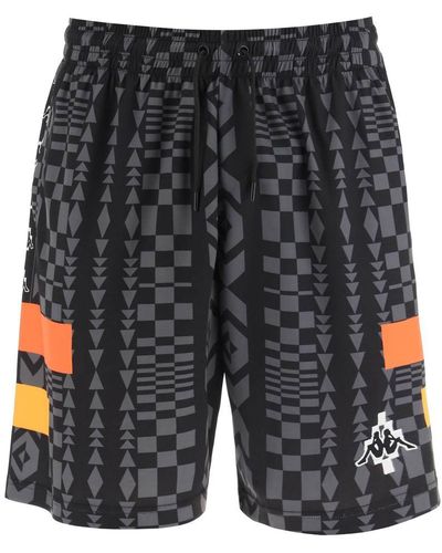 Marcelo Burlon Aop Folk Kappa Soccer Shorts - Grey
